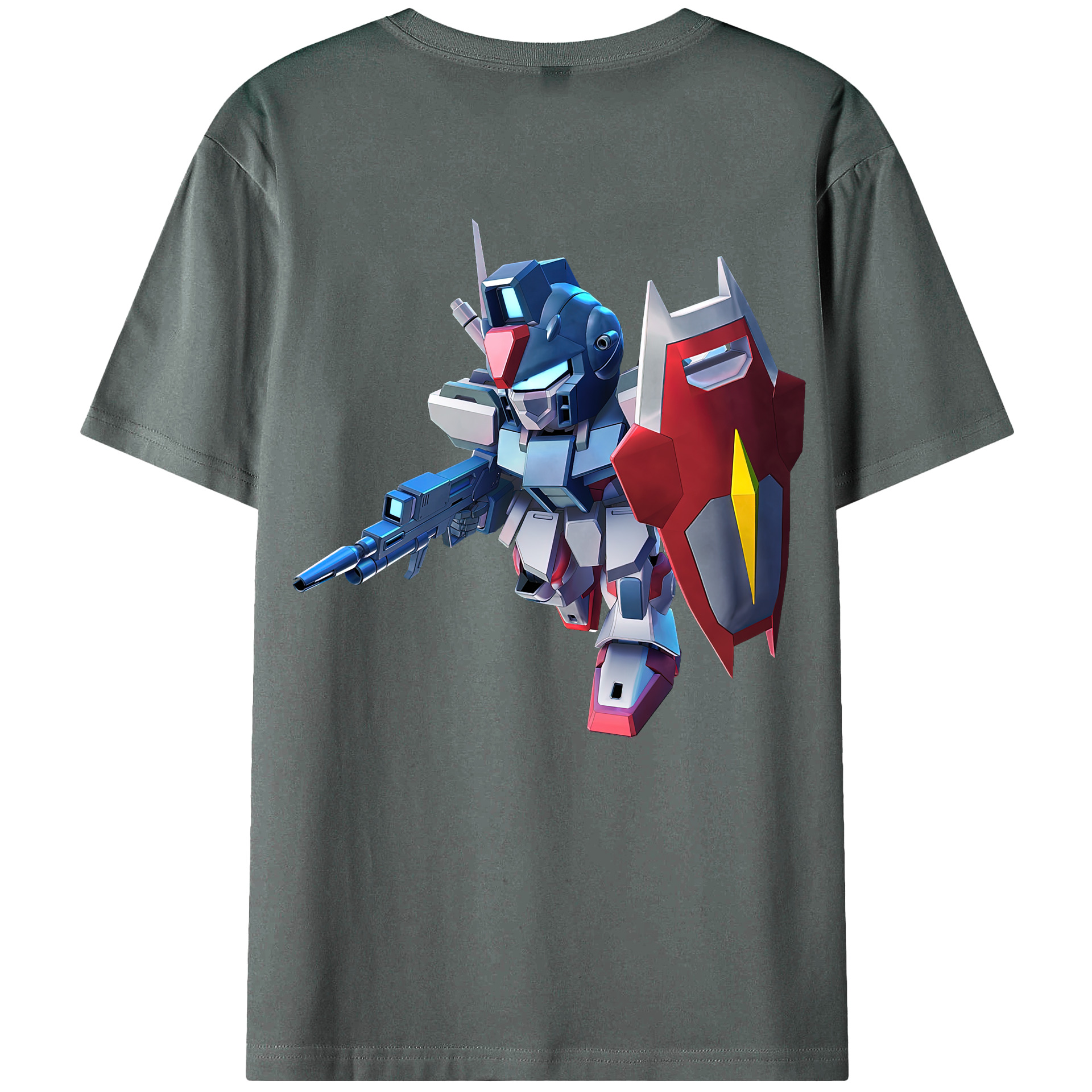（画像用） 機動戦士ガンダム Mobile Suit Gundam 綿100％ メンズ半袖Tシャツ（バックプリント） 通気性